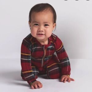 Skims sleep holiday plaid baby onesie